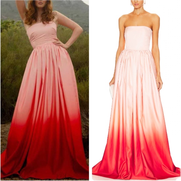 NWT SAU LEE Revolve Teigen Gown Maxi Dress Blush Red Ombre Event Party Cocktail - Picture 2 of 15